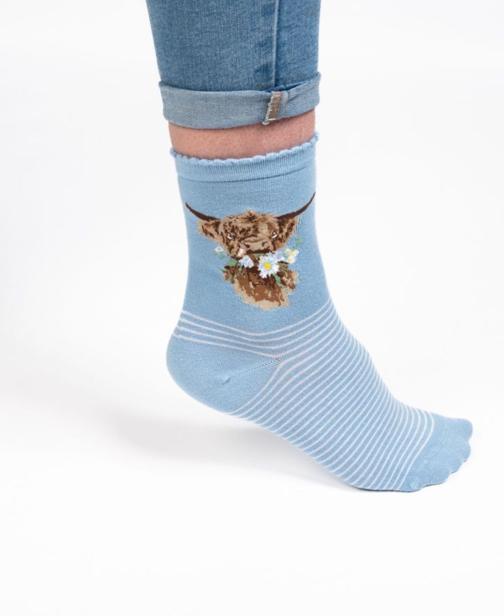 Wrendale Designs Women's 'Daisy Coo' Highland Cow Socks