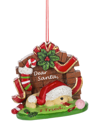 Santa Puppy Ornament