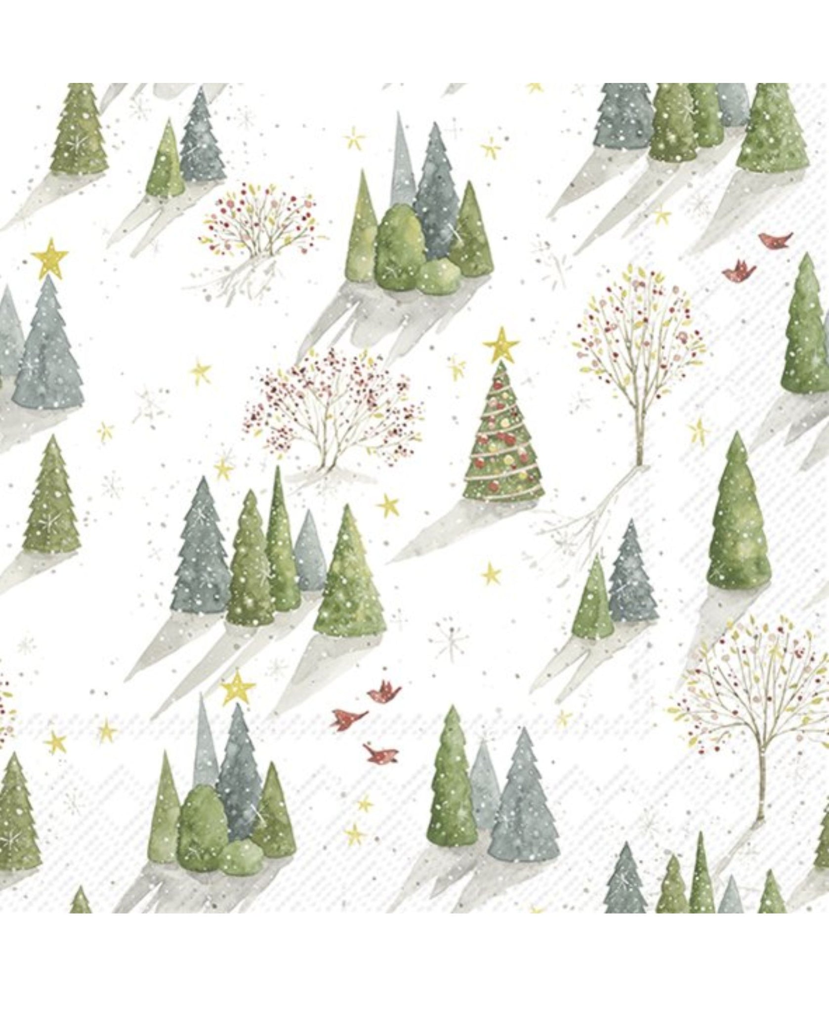 IHR Decorated Tree Cocktail Napkins