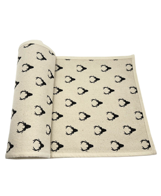 ADV Table Runner Natural with Deer Accents 14