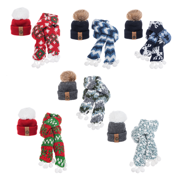 Wine Bottle Toque and Scarf Set