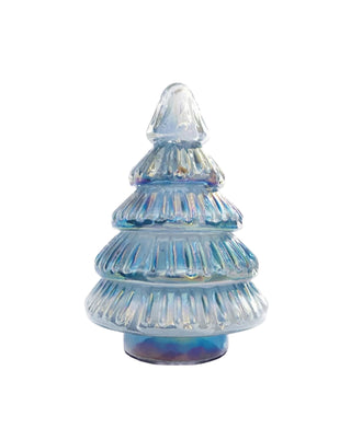 Embossed Recycled Glass Tree, Iridescent Blue, 3 Styles