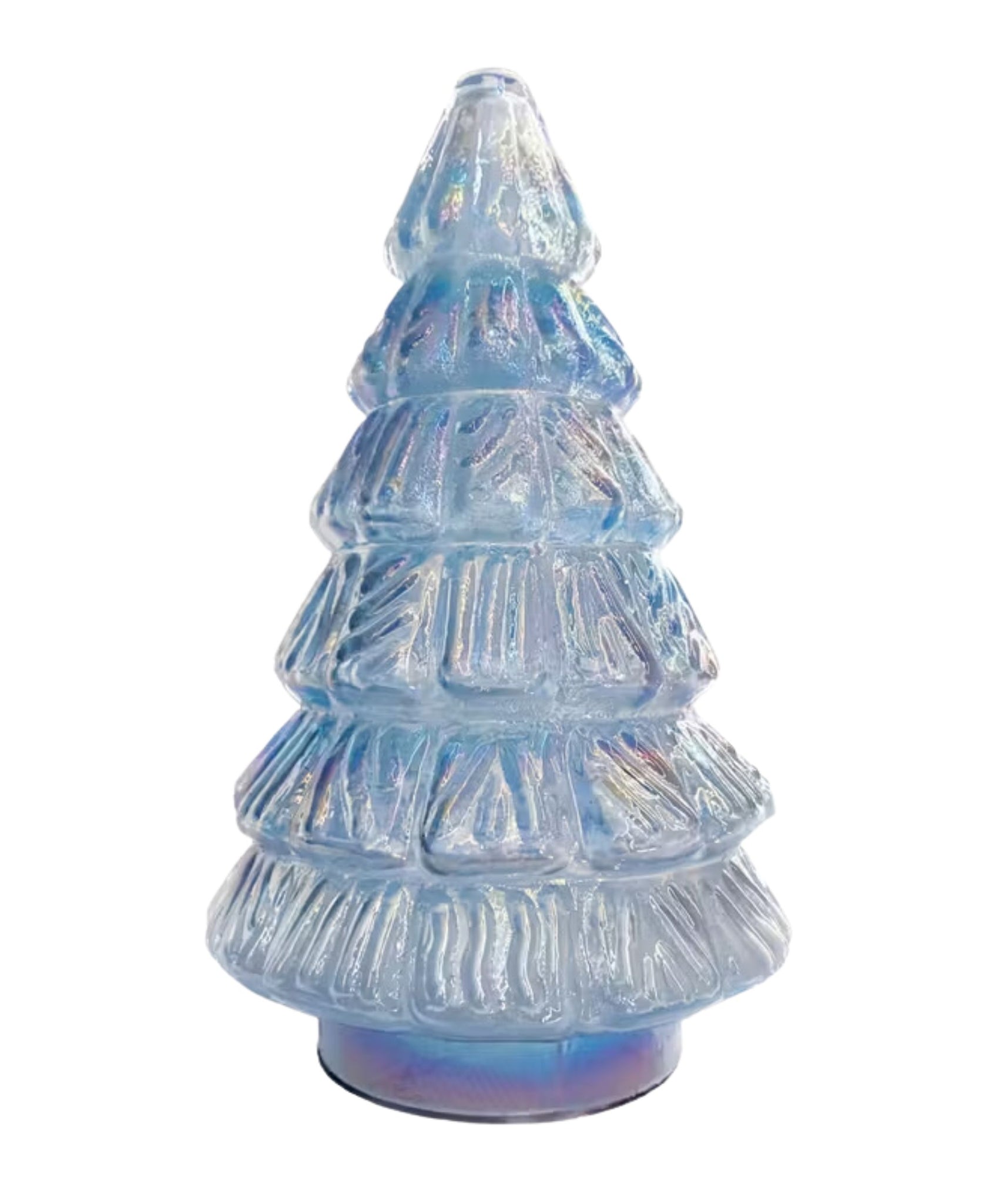 Embossed Recycled Glass Tree, Iridescent Blue, 3 Styles