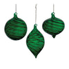 Swirl Glass Ornament - Green