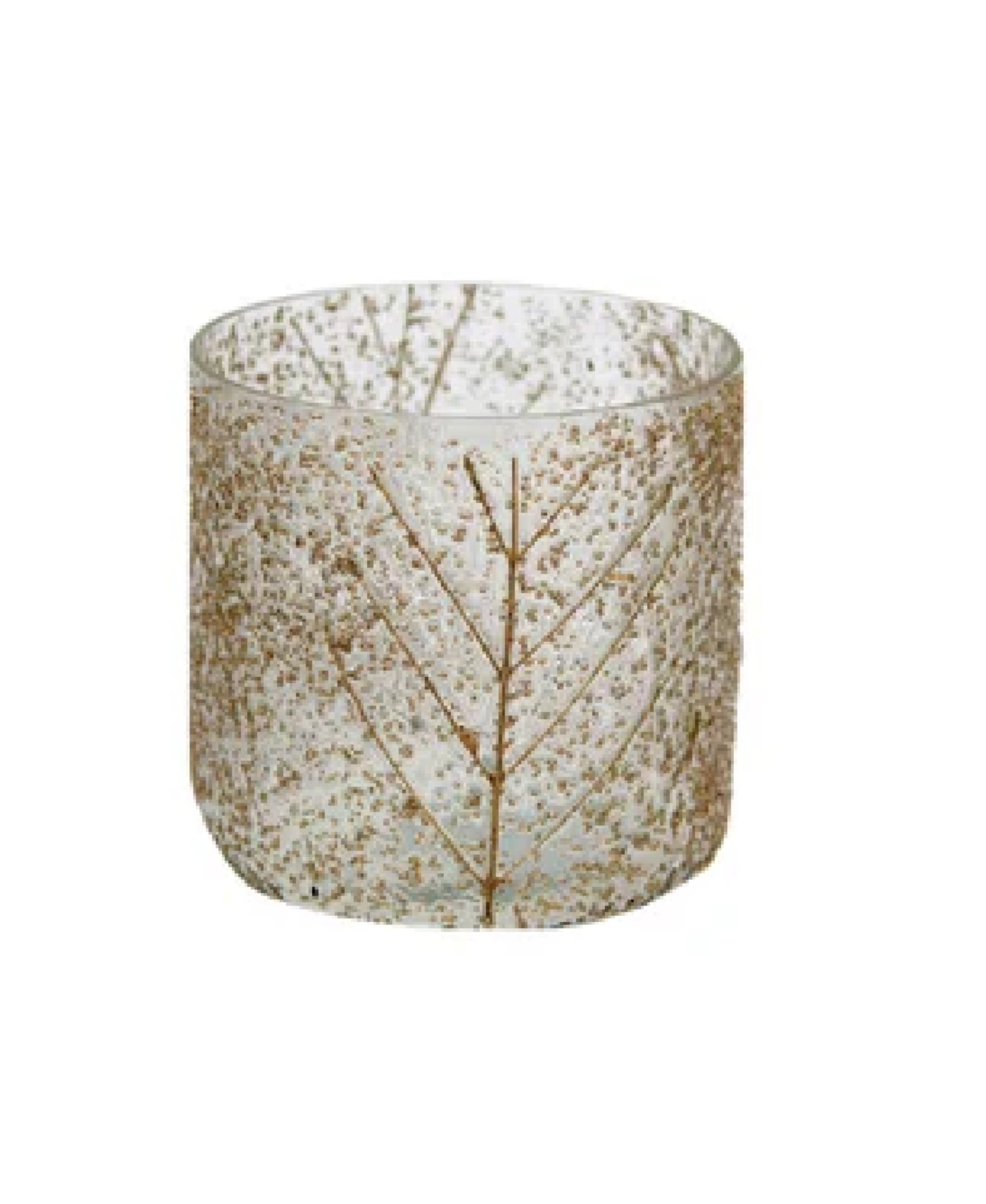 Etched Glass Candle Holder