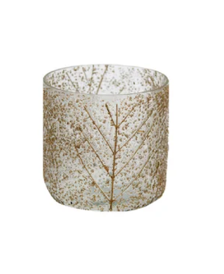 Etched Glass Candle Holder