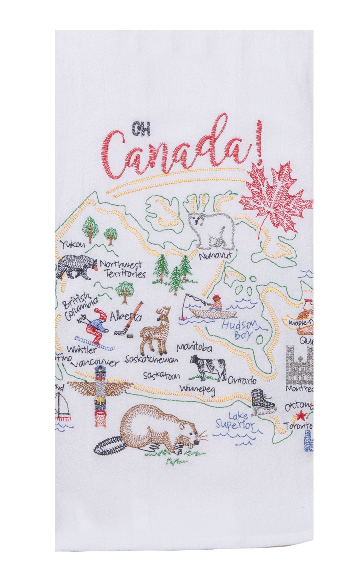 Oh Canada!  Embroidered Flour Sack Towel
