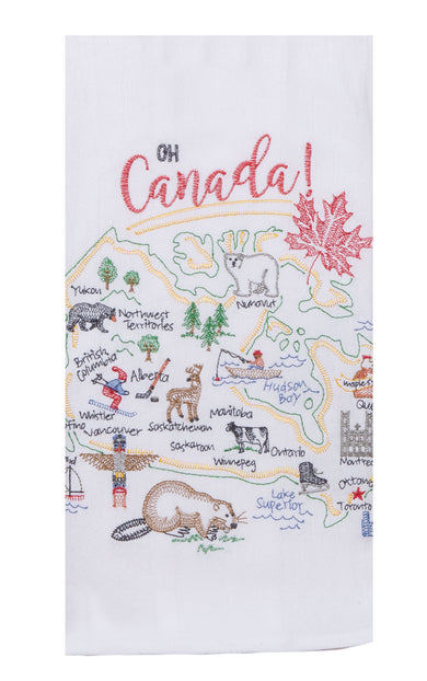 Oh Canada!  Embroidered Flour Sack Towel
