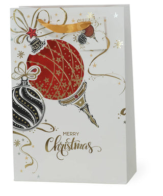 Red Ornament Foil Gift Bag Small