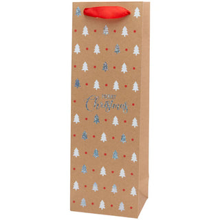 Merry Christmas Tree Bottle Gift Bag