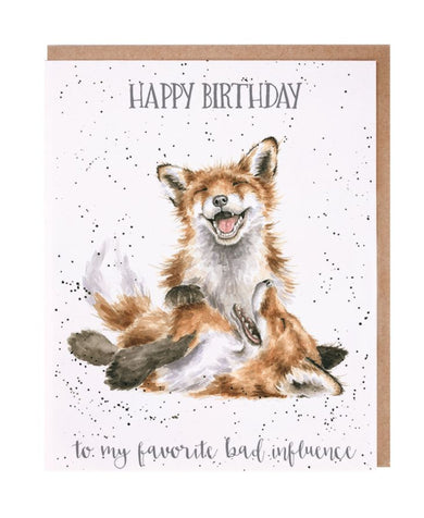 Wrendale Designs 'Favorite Bad Influence' Fox Birthday Card