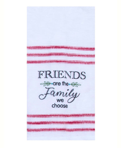 Friends and Family Embroidered Tea Towel