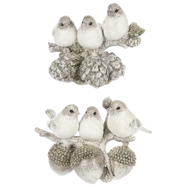 Frosted Winter Birds Figure