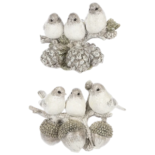 Frosted Winter Birds Figure