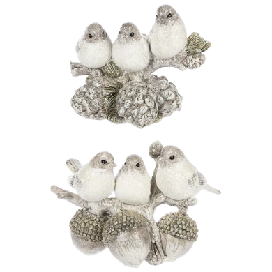 Frosted Winter Birds Figure