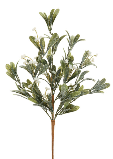 Frosted Mistletoe Pick With Berries