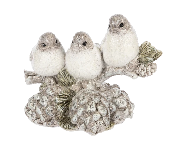 Frosted Winter Birds Figure