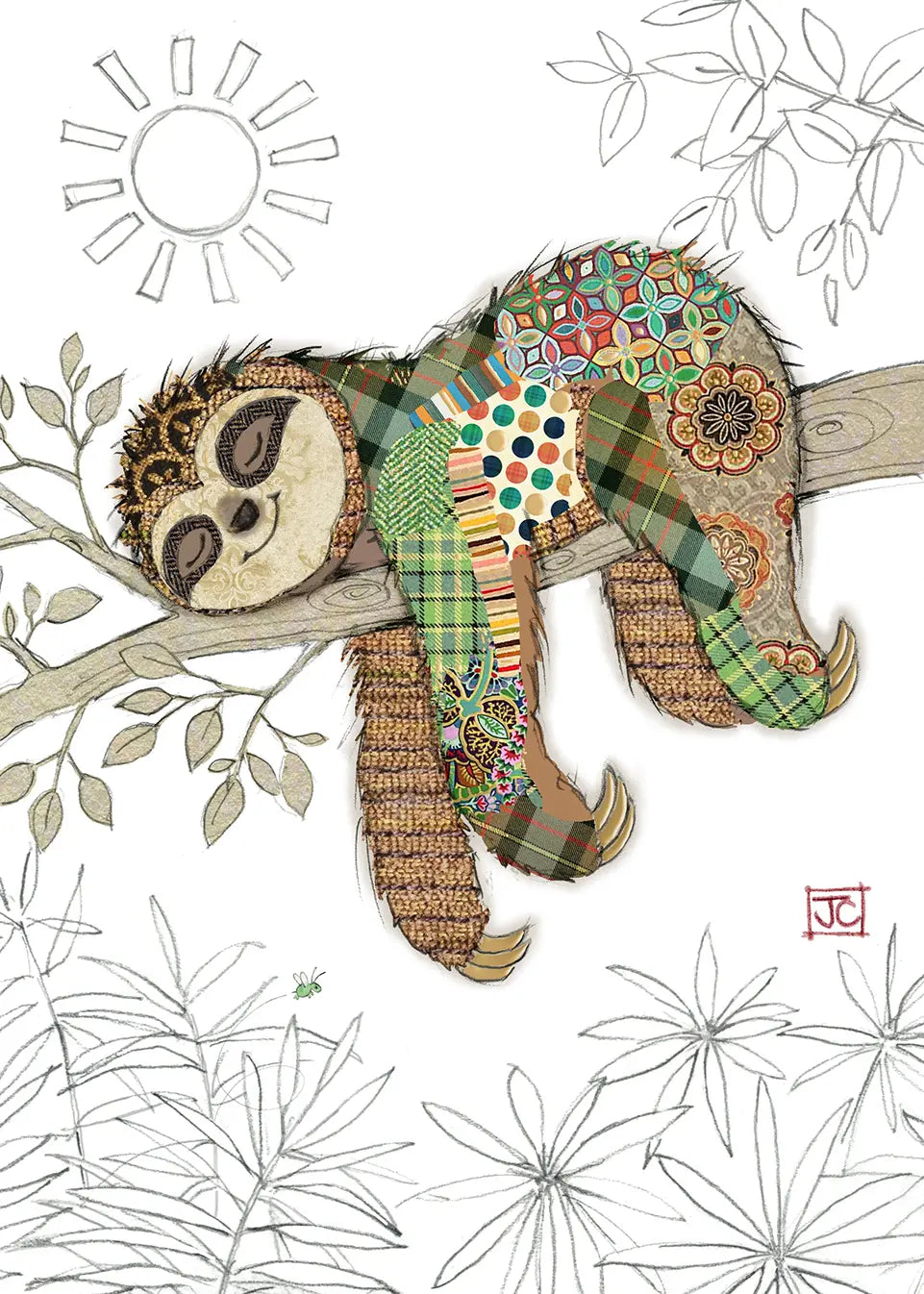 Bug Art Simon Sloth Card Blank