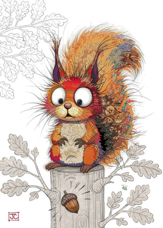 Bug Art Sarah Squirrel Card Blank