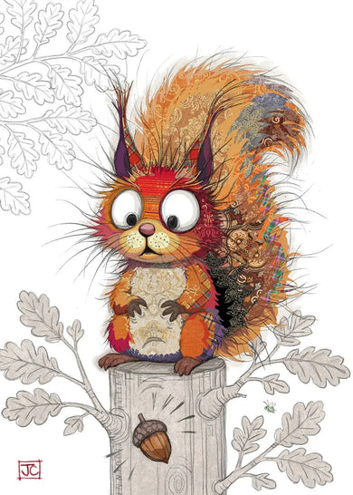 Bug Art Sarah Squirrel Card Blank