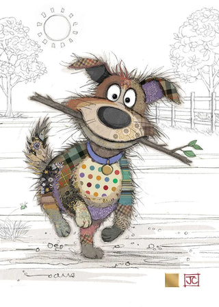 Bug Art Dougie Dog Card Blank