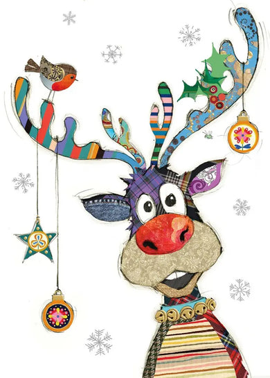 Bug Art Rudolph With Baubles Card Blank