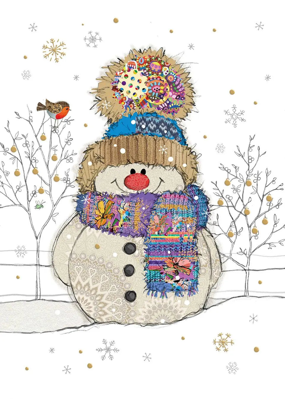 Bug Art Snowman Card Blank