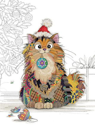 Bug Art Cat With Baubles Card Blank