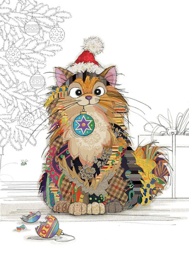 Bug Art Cat With Baubles Card Blank