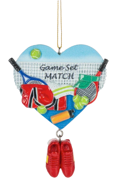 Tennis Heart Shaped Ornament