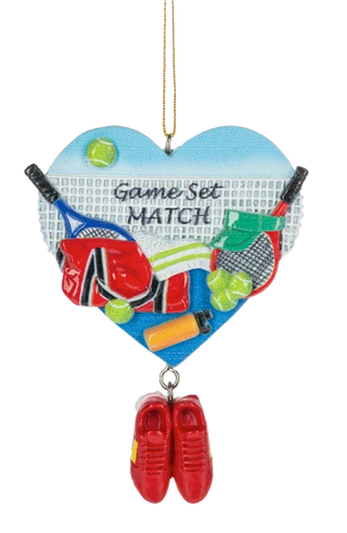 Tennis Heart Shaped Ornament
