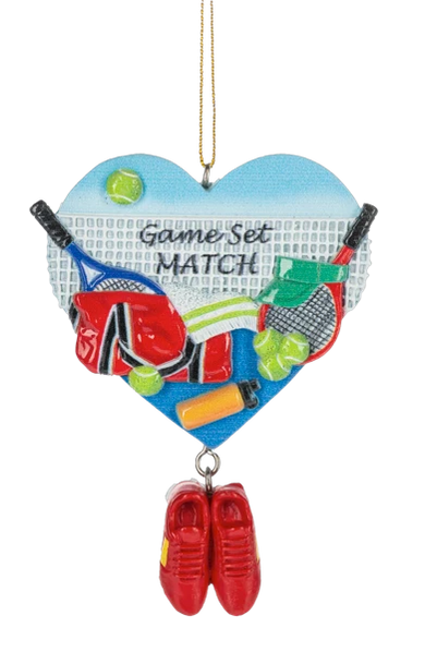 Tennis Heart Shaped Ornament