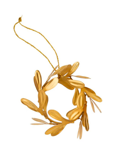 Gilded Gold Wreath Ornament