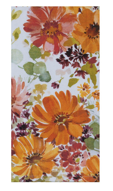 Autumn Joy Floral Toss Dual Purpose Terry Towel Kitchen Towel