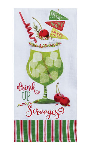 Kay Dee Holiday Cheers Scrooge Dual Purpose Terry Towel Kitchen Towel