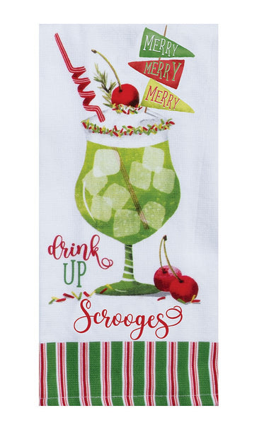 Kay Dee Holiday Cheers Scrooge Dual Purpose Terry Towel Kitchen Towel