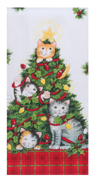 Kay Dee Meowy Christmas Dual Purpose Terry Towel Kitchen Towel