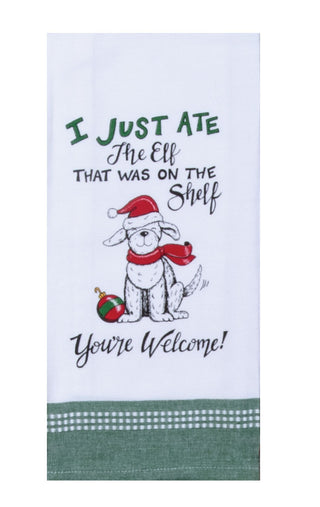 Kay Dee 	Snarkasm Pet Ate the Elf Tea Towel Kitchen Towel