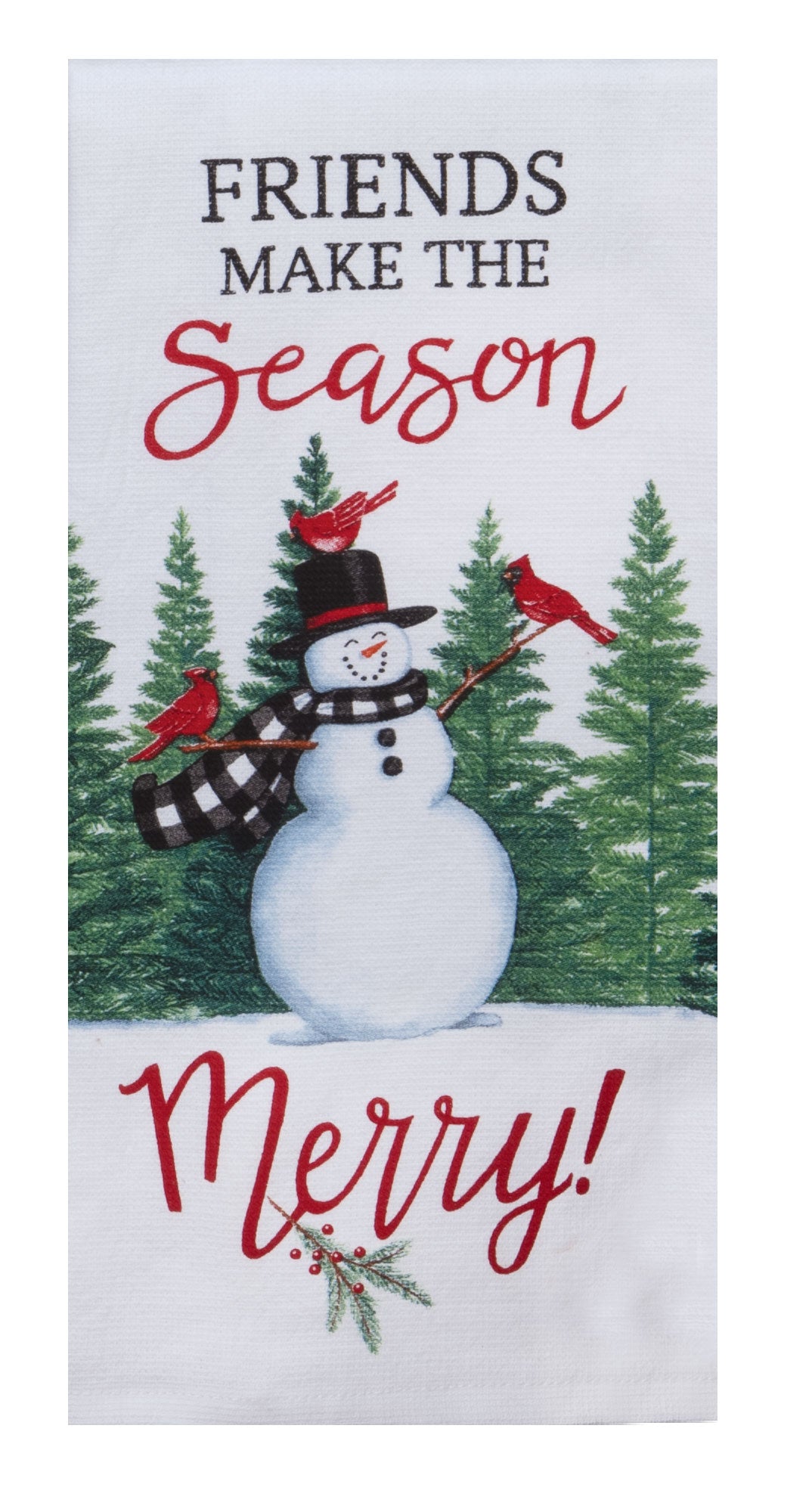 Kay Dee 	Winter Cardinal Snowman Dual Purpose Terry Towel Kitchen Towel