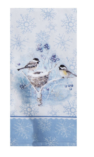 Kay Dee 	Let it Snow Chickadee Dual Purpose Terry Towel Kitchen Towel