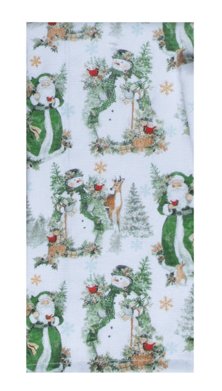 Sage Santa Snowman & Santa Toss Dual Purpose Towel Kitchen Towel