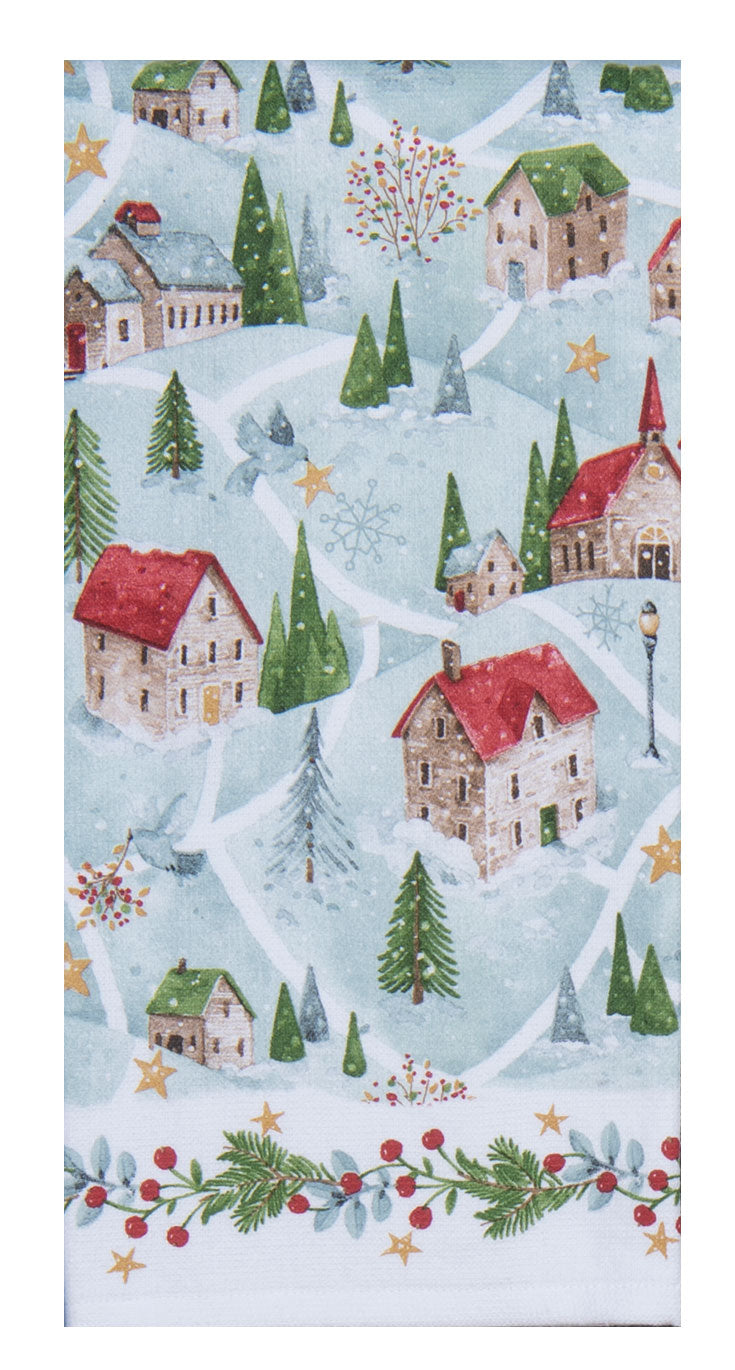 Magical Winterland Village Dual Purpose Towel Kitchen Towel