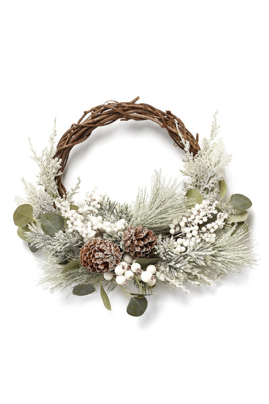 Holiday Half Wreath With Berries