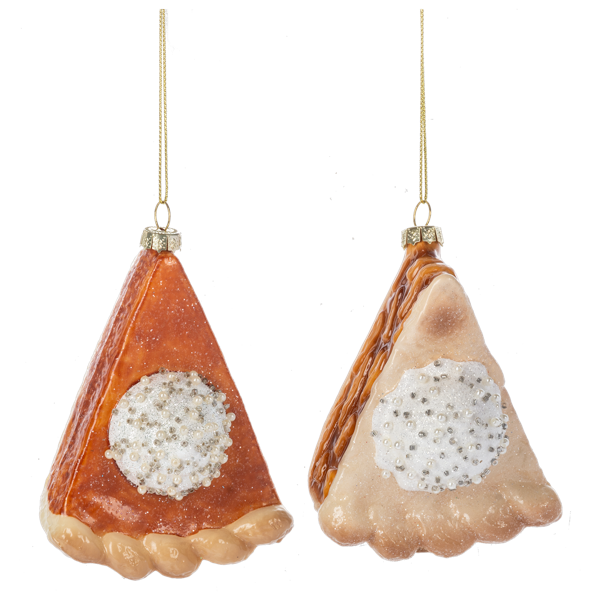 Glass Holiday Pie Ornaments
