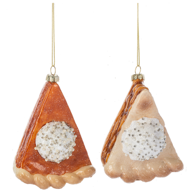 Glass Holiday Pie Ornaments