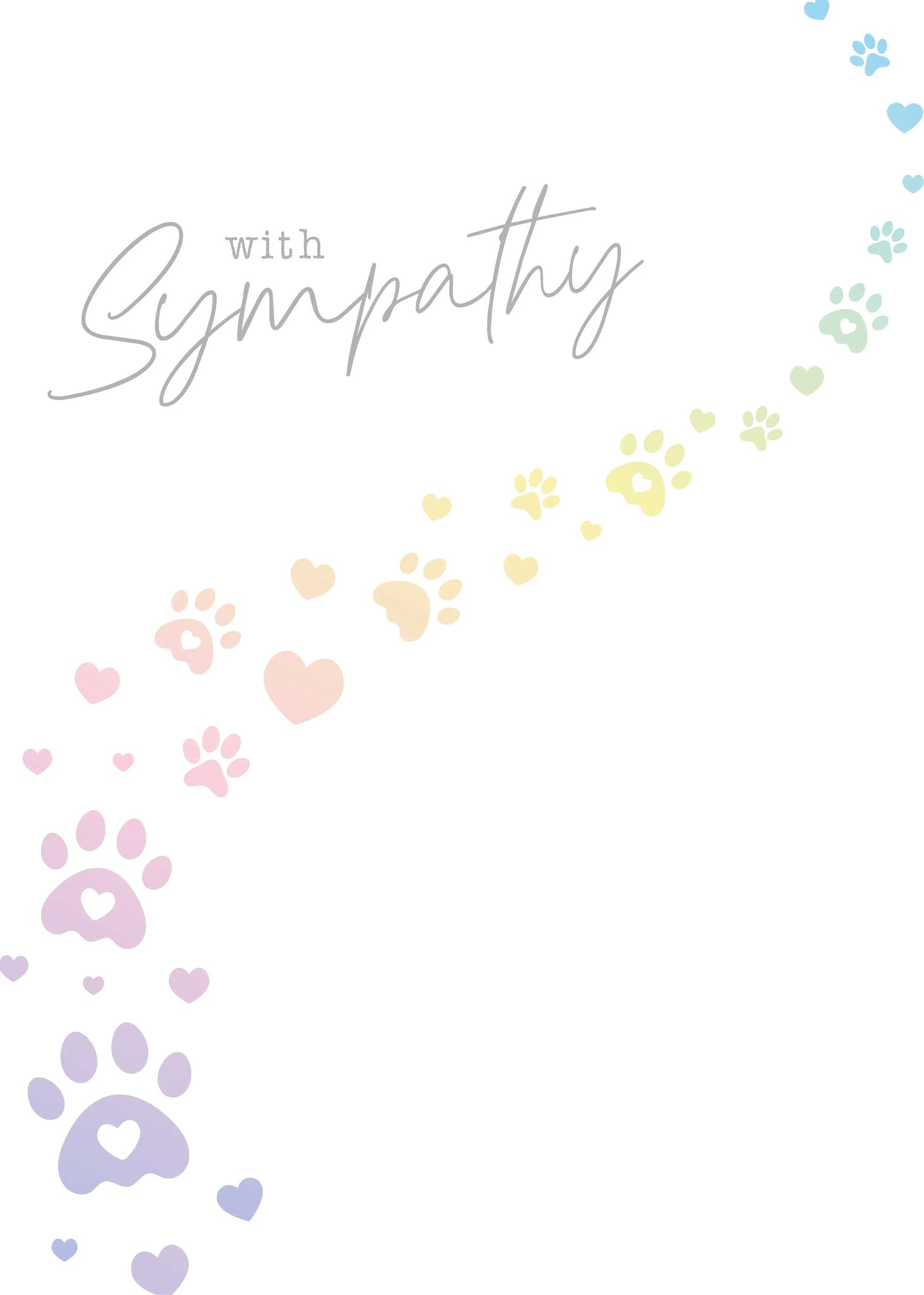 Heyyy With Sympathy Paw Prints Card Blank