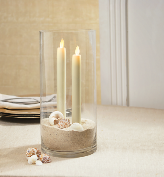 Ivory LED Taper Candle 2p Set - 8.5