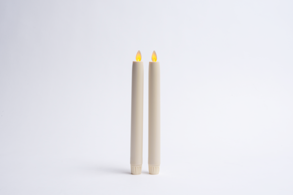 Ivory LED Taper Candle 2p Set - 8.5