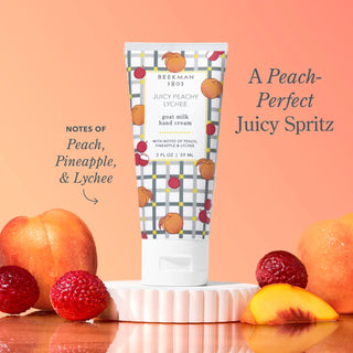 Beekman 1802 Juicy Peachy Lychee Goat Milk Hand Cream 2 OZ