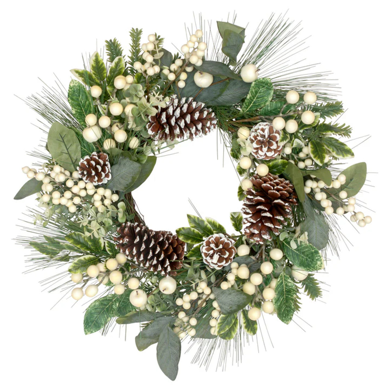 Pinecones & White Berries Wreath